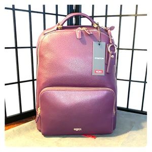 TUMI GAIL Leather Backpack Mulberry